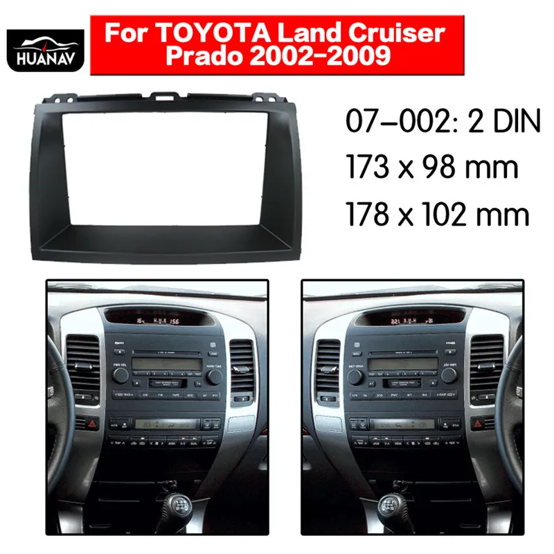 HUANAV автомобиль радио фасции CD DVD фасции для TOYOTA Land Cruiser Prado 120 рамка для DVD CD отделка монтажная рама панель