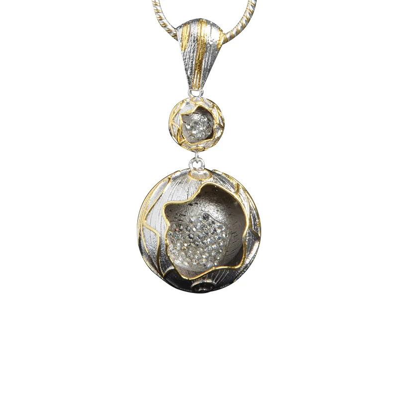 

Jewelry Manufacturers Creative New Money Decoration Italian Lace Craft Fashion Europe And America S925 Sterling Silver Pendant