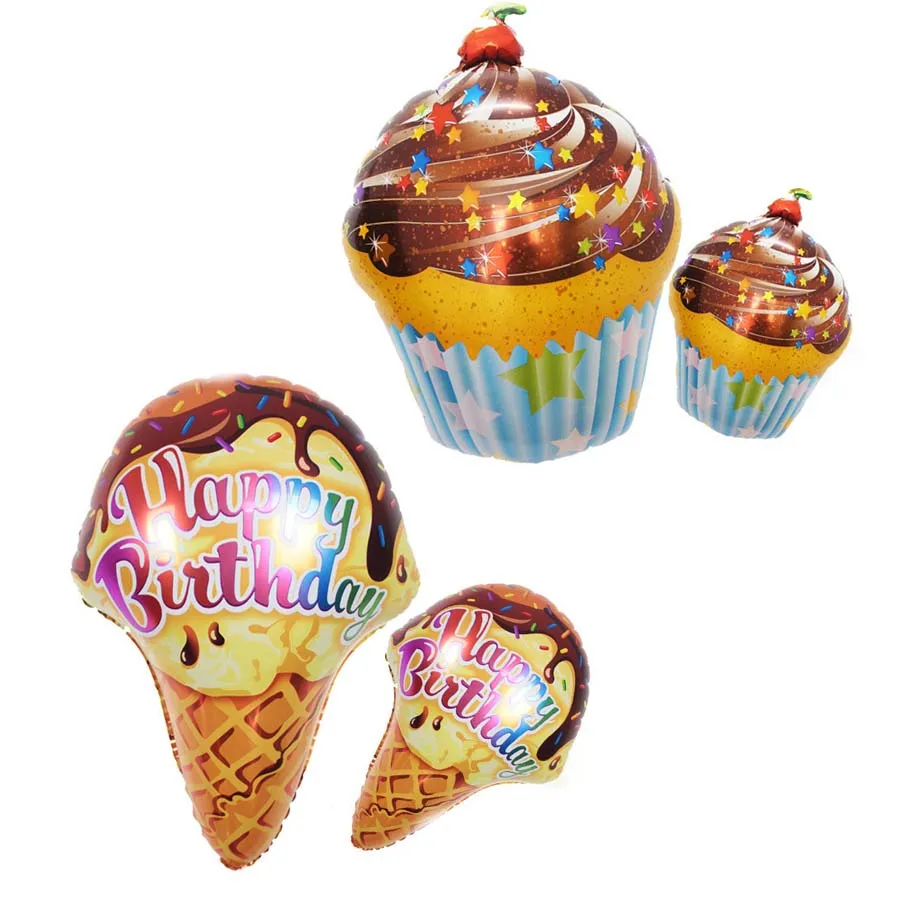 

5pcs/lot Birthday Party Foil Balloons Chocolate Birthday Cake Air Balls Happy Birthday Decorations Baby Shower Balloon