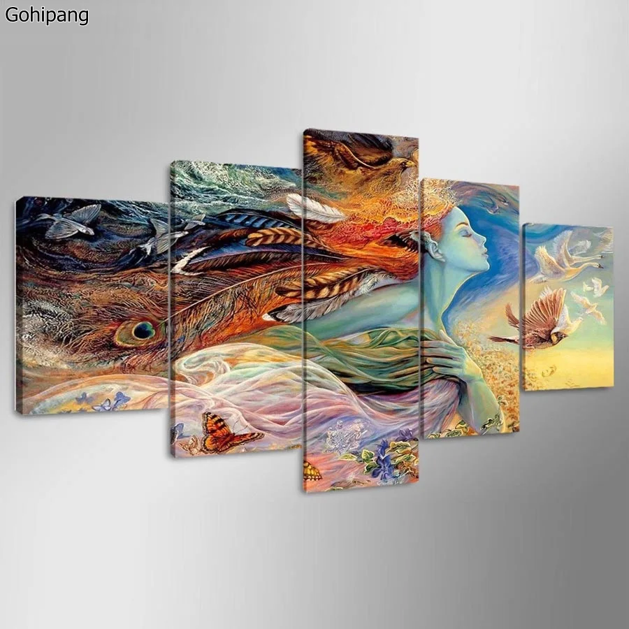 5 панелей абстрактная живопись искусство на холсте Картина с изображением