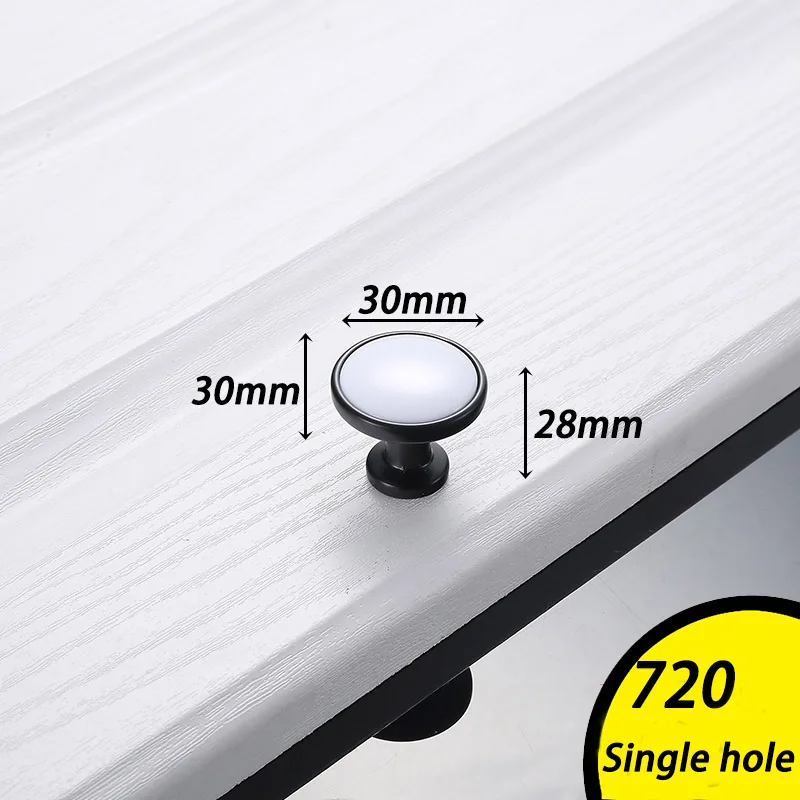 720 Single hole AOBITE черная ручка для шкафа, керамический Американский ящик для шкафа, дверные ручки для шкафа, современный минимализм, маленькие ручки с одно отверстие 708 - Цвет: 720 Single hole