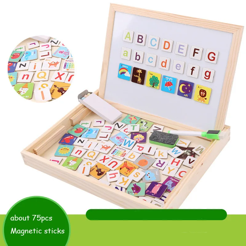 Детские деревянные пазлы магнитные блоки игрушки мультфильм Танграм доска для