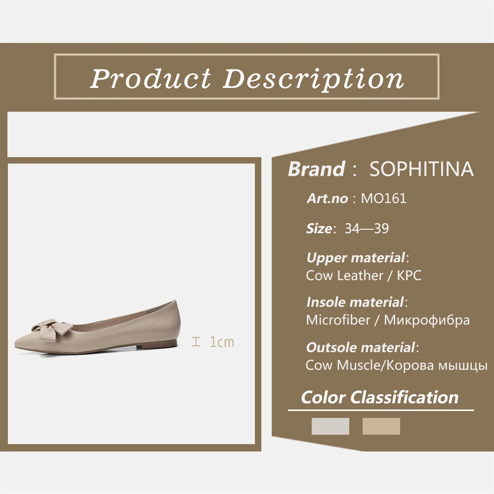 SOPHITINA/туфли из высококачественной натуральной кожи на плоской подошве; Милые однотонные туфли без застежки с бантом-бабочкой; пикантные повседневные женские туфли на плоской подошве с острым носком; MO161