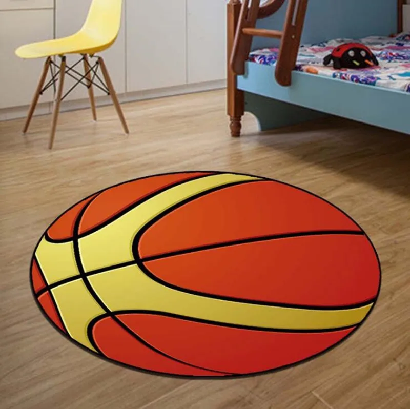 60/80 см круглый ковры спортивный принт баскетбольного мяча ковер
