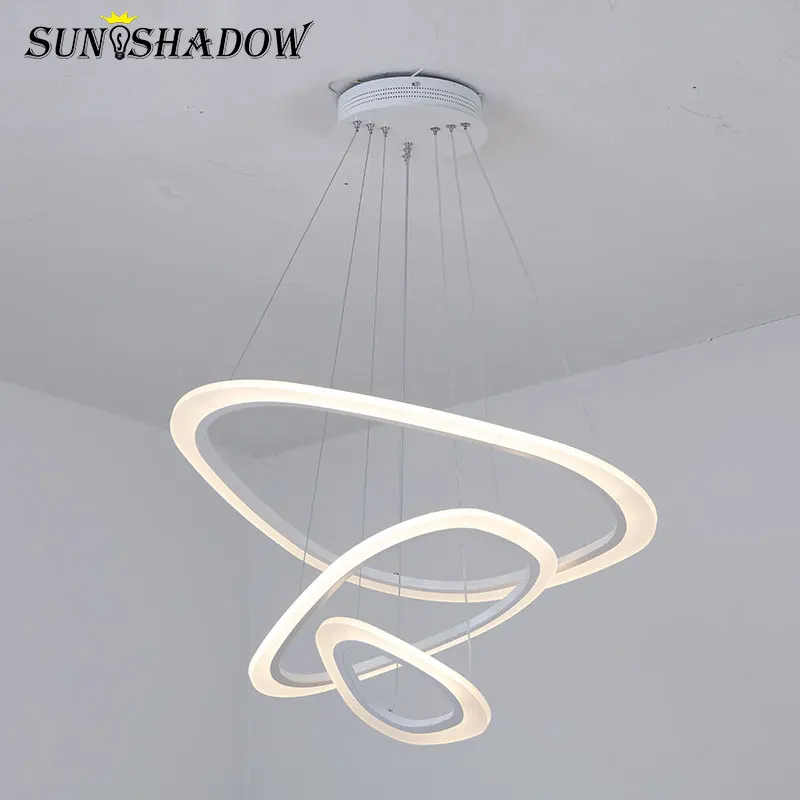 Белая акриловая современная светодиодная люстра Подвесная лампа для дома