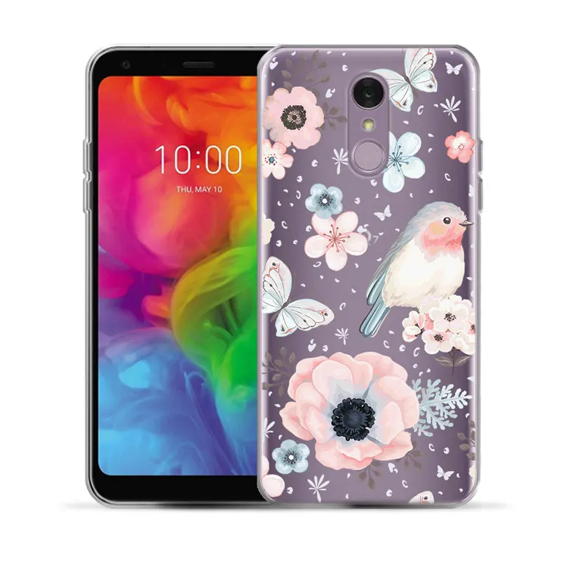 Hyr чехол с цветочным рисунком силиконовый для LG Q7 5 &quot сексуальный мягкий из ТПУ Q 7