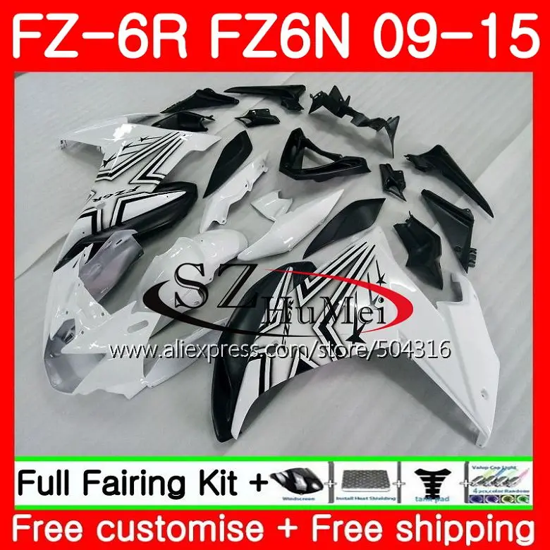 

Body For YAMAHA FZ6N FZ6 FZ6R 09 10 11 12 13 14 15 TOP white black 75SH4 FZ-6R FZ 6R 2009 2010 2011 2012 2013 2014 2015 Fairings