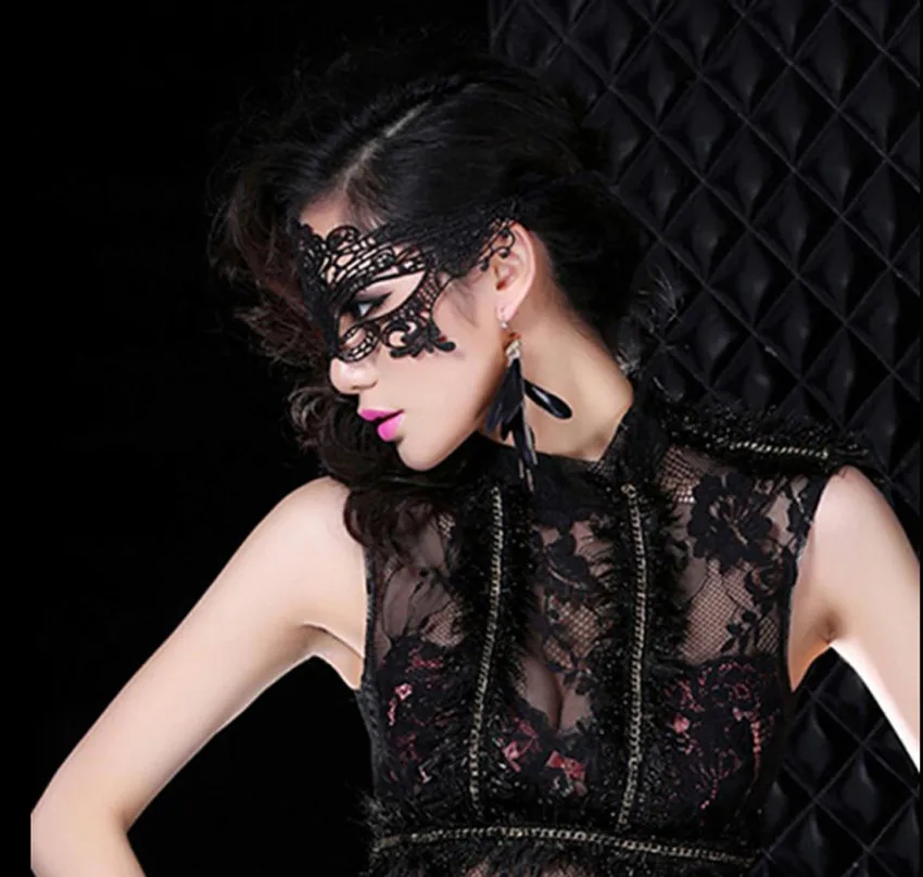 Черная Сексуальная кружевная Цветочная маска для глаз венецианское маскарадное