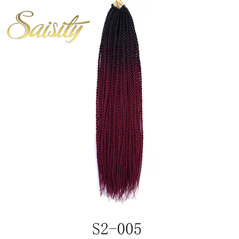 Saisity Ombre Сенегальские скрученные волосы на крючках косички 24 дюйма 20 корней/упаковка синтетические плетеные волосы для женщин серые, синие, розовые, коричневые - Цвет: 4/30HL