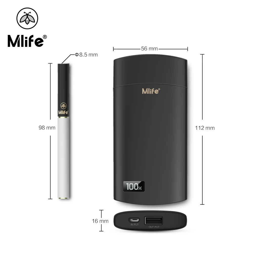 Оригинальные Mlife M1 набор Встроенный 1500 мАч с 0 7 мл бак распылителя PCC 4w 6w выход Vape Kit