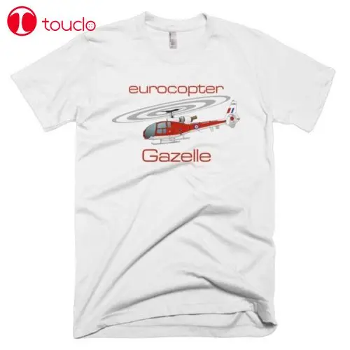 Летняя хлопковая футболка с короткими рукавами Eurocopter gazel Helicopter Футболка