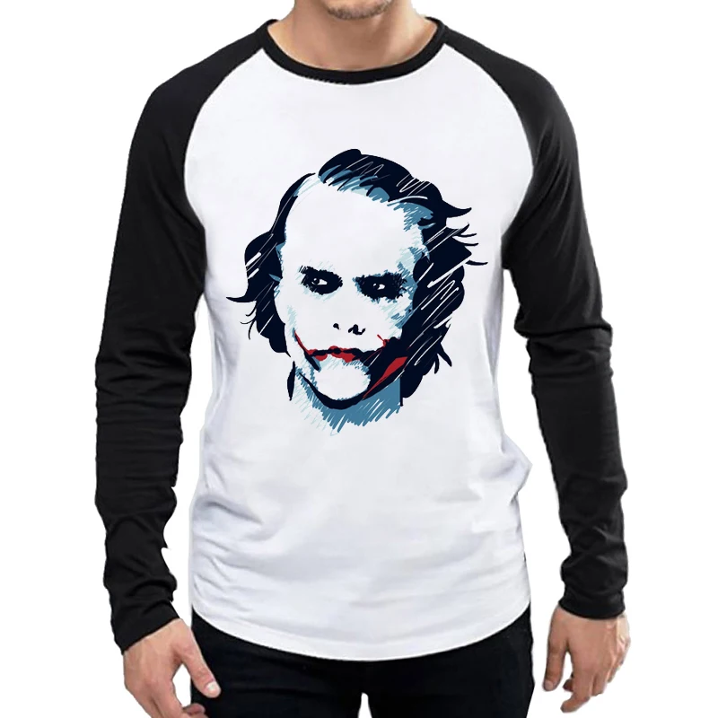 Joker 2020 Футболка белая Цвет мужская с длинным рукавом Хит Леджер джокер футболка