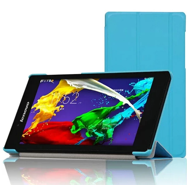 Роскошный Ультратонкий кожаный чехол-книжка с подставкой для Lenovo Tab 2 Tab2 A7-30 A7-30HC
