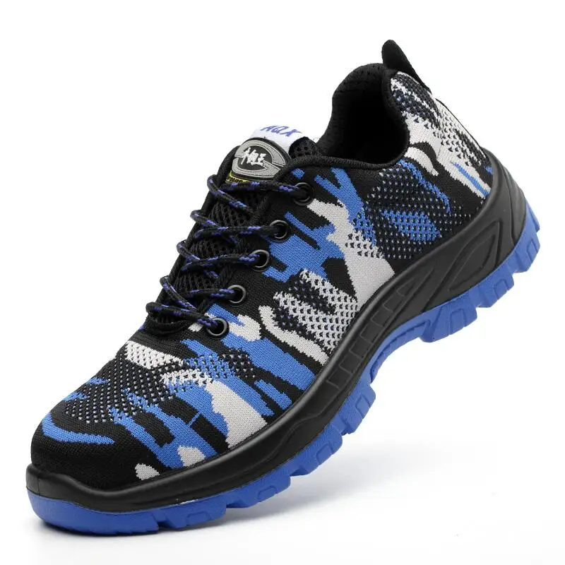 Мужские повседневные дышащие защитные ботинки большого размера со стальным