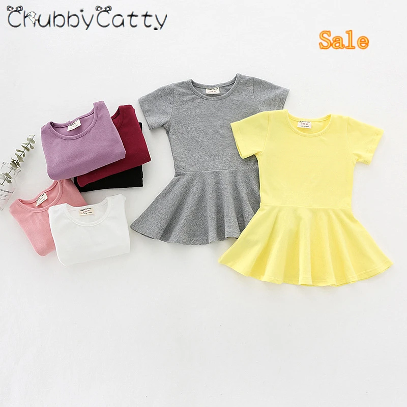 CHUBBYCATTY/платье для девочек с оборками короткое стильное платье маленьких кукол