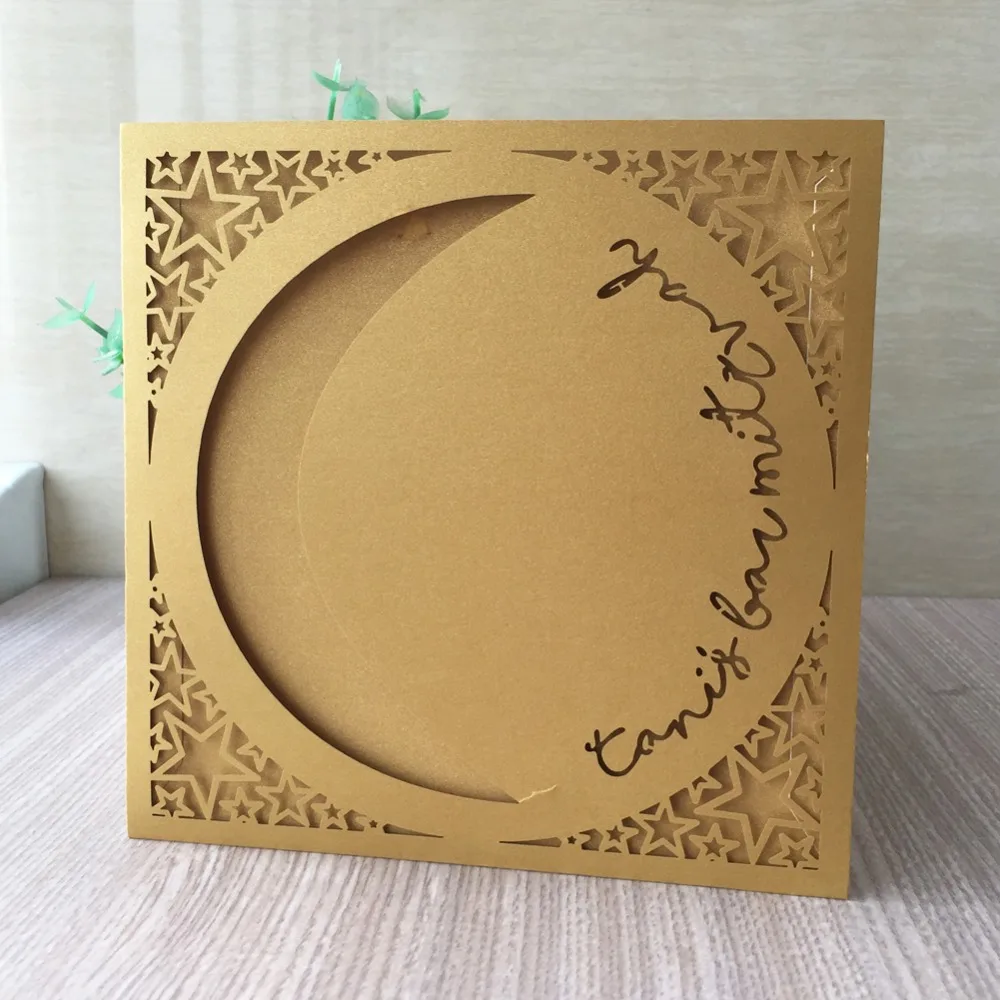 

50pcs/lot Ramadan Moon For Wedding Engagement Valentine Anniversary Brithday Bless Greeting Grand Event Universal Festival