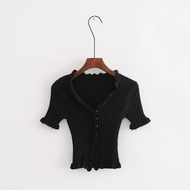 ruffle knit cardigan