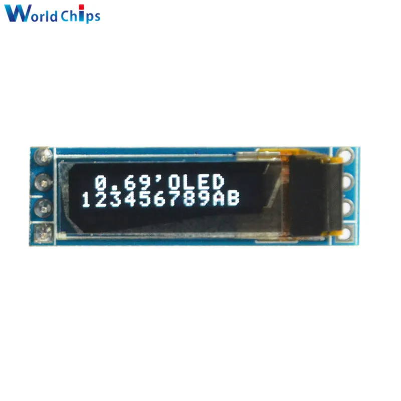 Модуль OLED дисплея 0 69 дюйма 96x16 белый дисплей &quotSSD1306 ЖК экран плата управления для