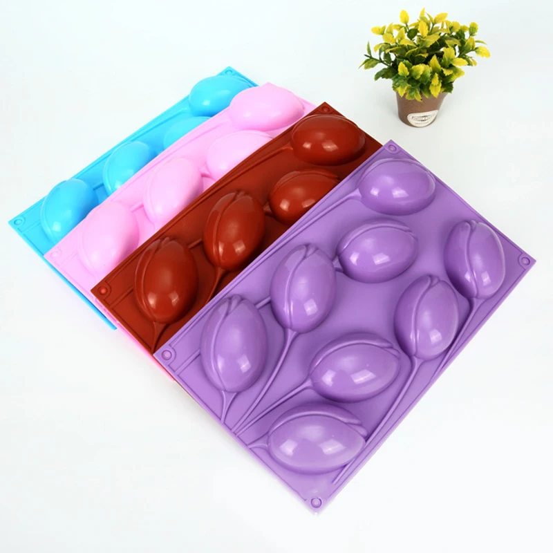 3D форма тюльпана силиконовая искусственная кожа помадка для сахарной мастики