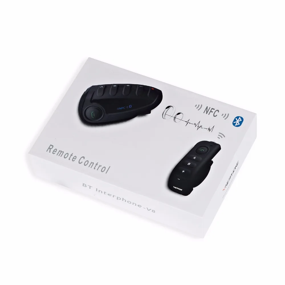 Vnetphone V8 1200M Bluetooth Motorcycle Helmet Intercom for 5 Riders Interphone Headset NFC/Telecontrol Remote Control FM Radio |