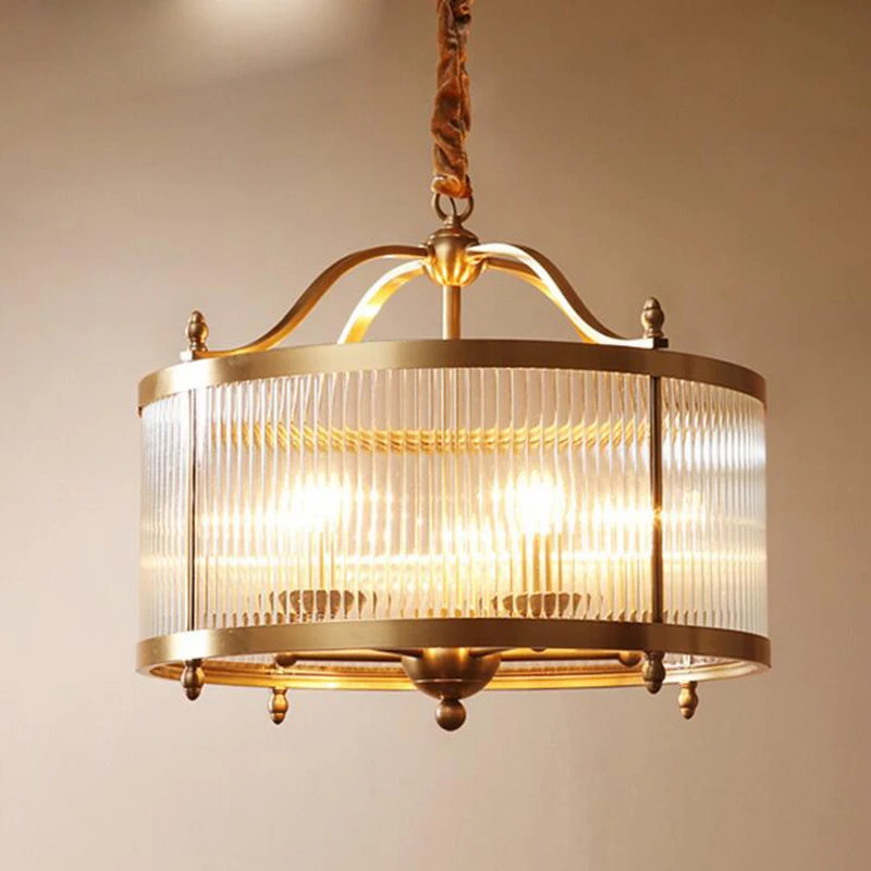 Американская простая медная люстра для ресторана спальни Сельский сад медный