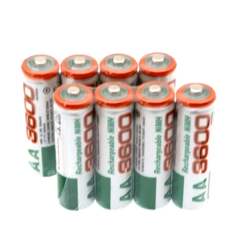 8PCS Оригинальная Аккумуляторная батарея AA 1,2 V AA 3600mAh Ni-MH предварительно Заряженная аккумуляторная батарея 2A Baterias для камеры с - Цвет: 8PCS