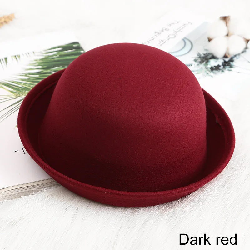 Dark red REAKIDS/Детская кепка-ведро для мальчиков и девочек; летняя шапка для маленьких девочек; модная солнцезащитная Кепка для маленьких девочек; детская Шерстяная кепка - Цвет: Dark red