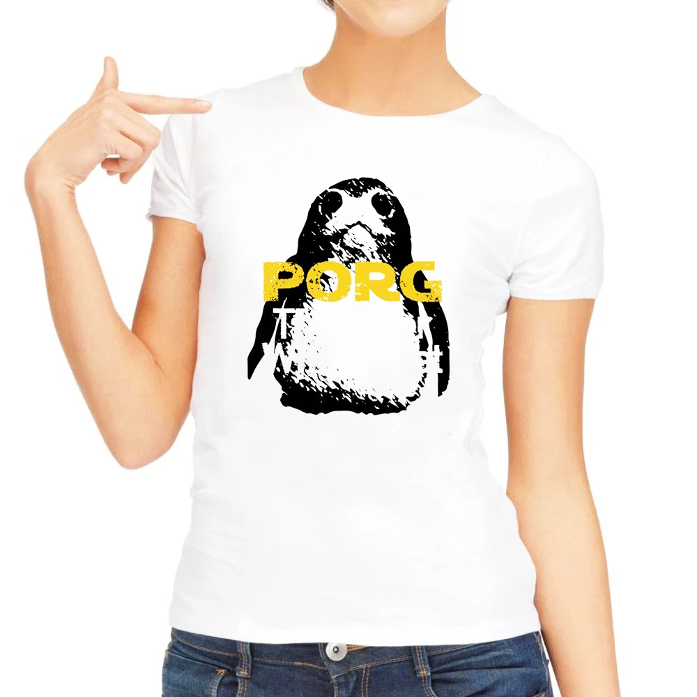 Pocket Porg футболка женская мода Звездные войны одежда короткий рукав крутые