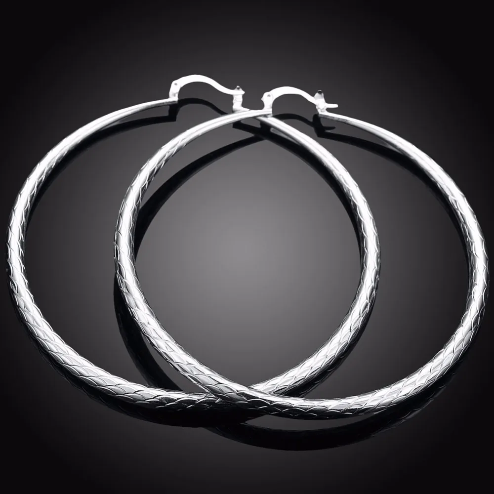 Модные большие круглые серьги-кольца Yu Wen с узором призматические креольские