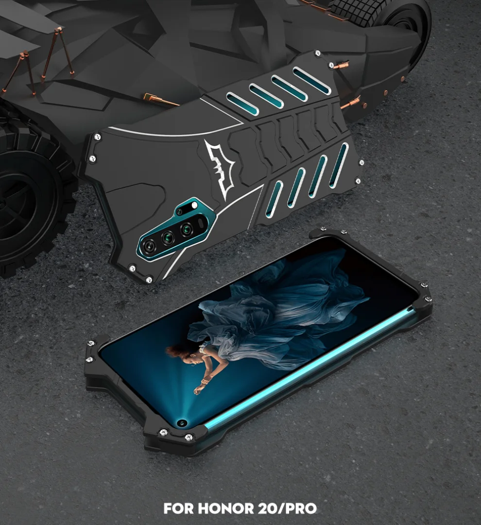 Роскошный чехол Honor 20 Pro с Бэтменом, Алюминиевый металлический бампер, чехол для huawei Honor 20/Pro/20 S, тонкие жесткие противоударные чехлы для телефонов