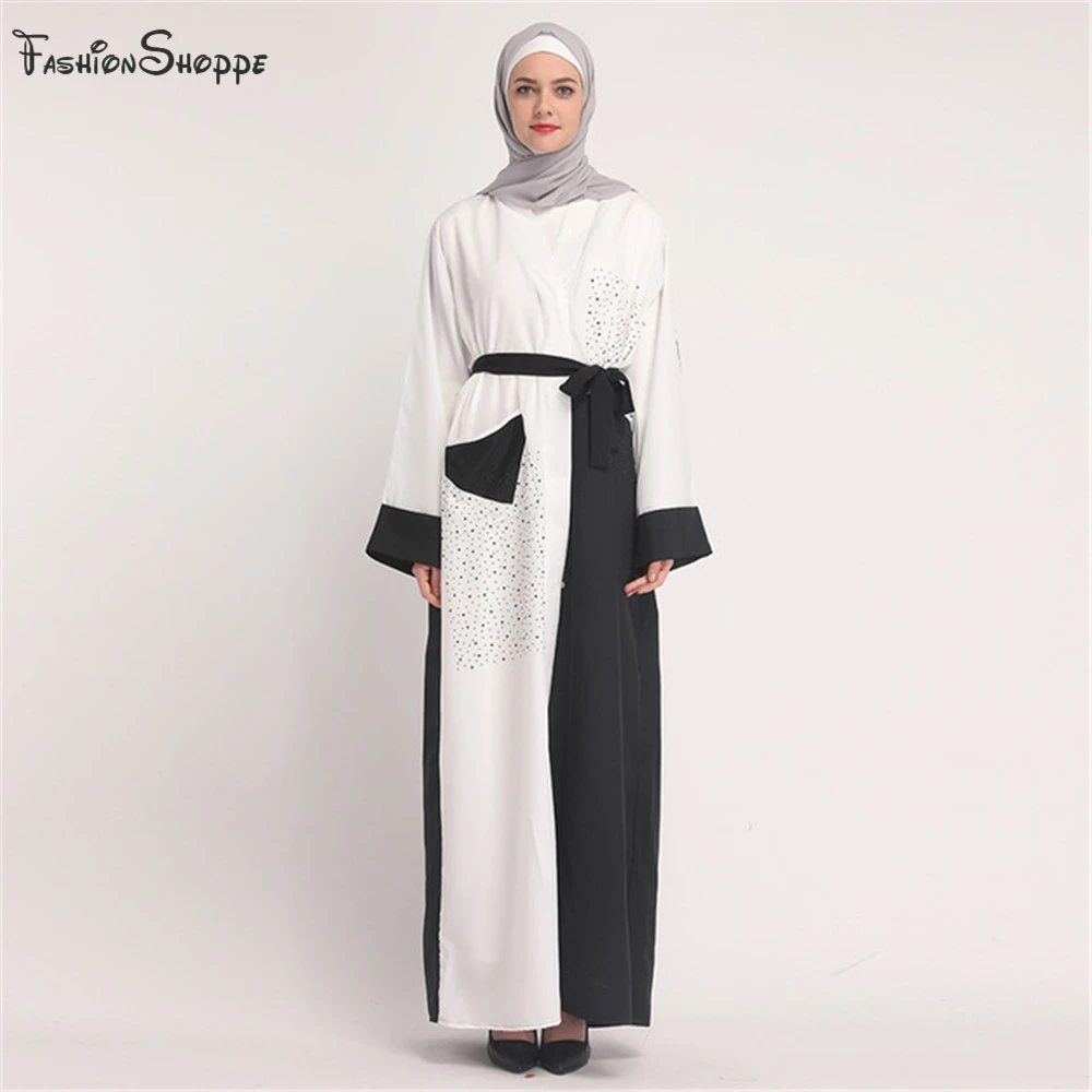 Женские мусульманские Длинные платья Abaya длинное платье кардиган в стиле пэчворк