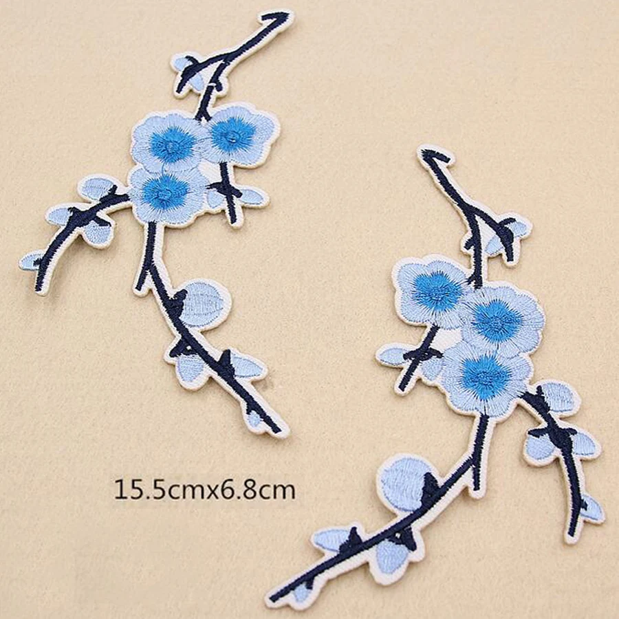 1 пара желтых цветов сливы вышитые Пришивные нашивки цветок утюжок на нашивках