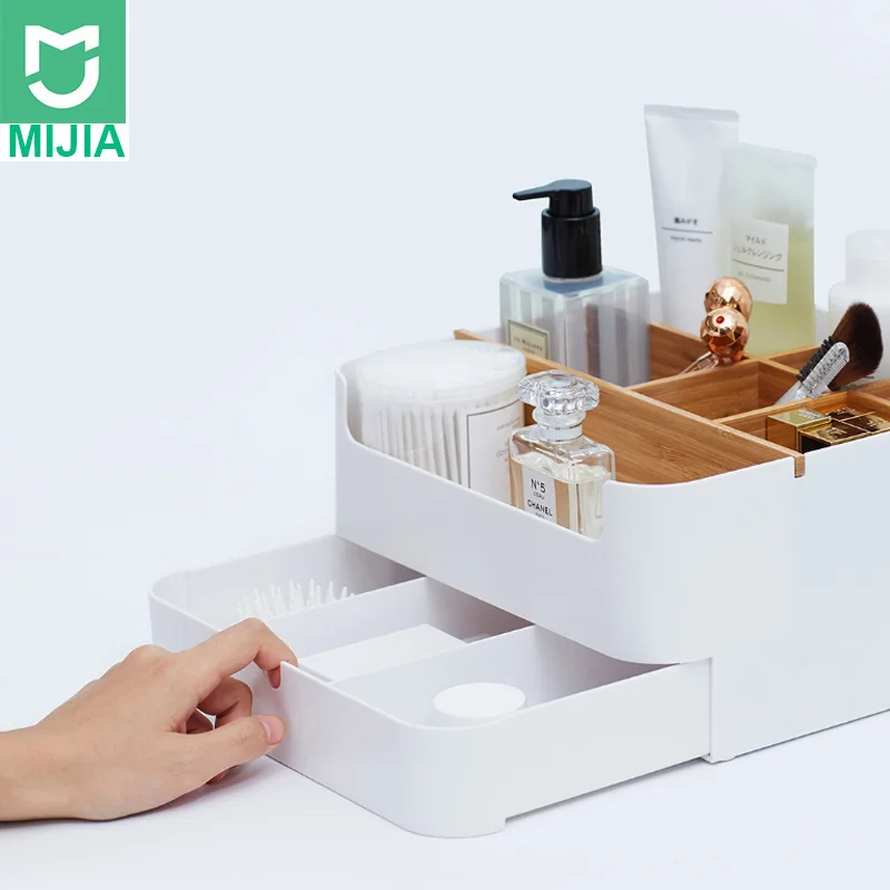 Оригинальный Xiaomi Mijia бамбуковое волокно съемная коробка для хранения дизайн