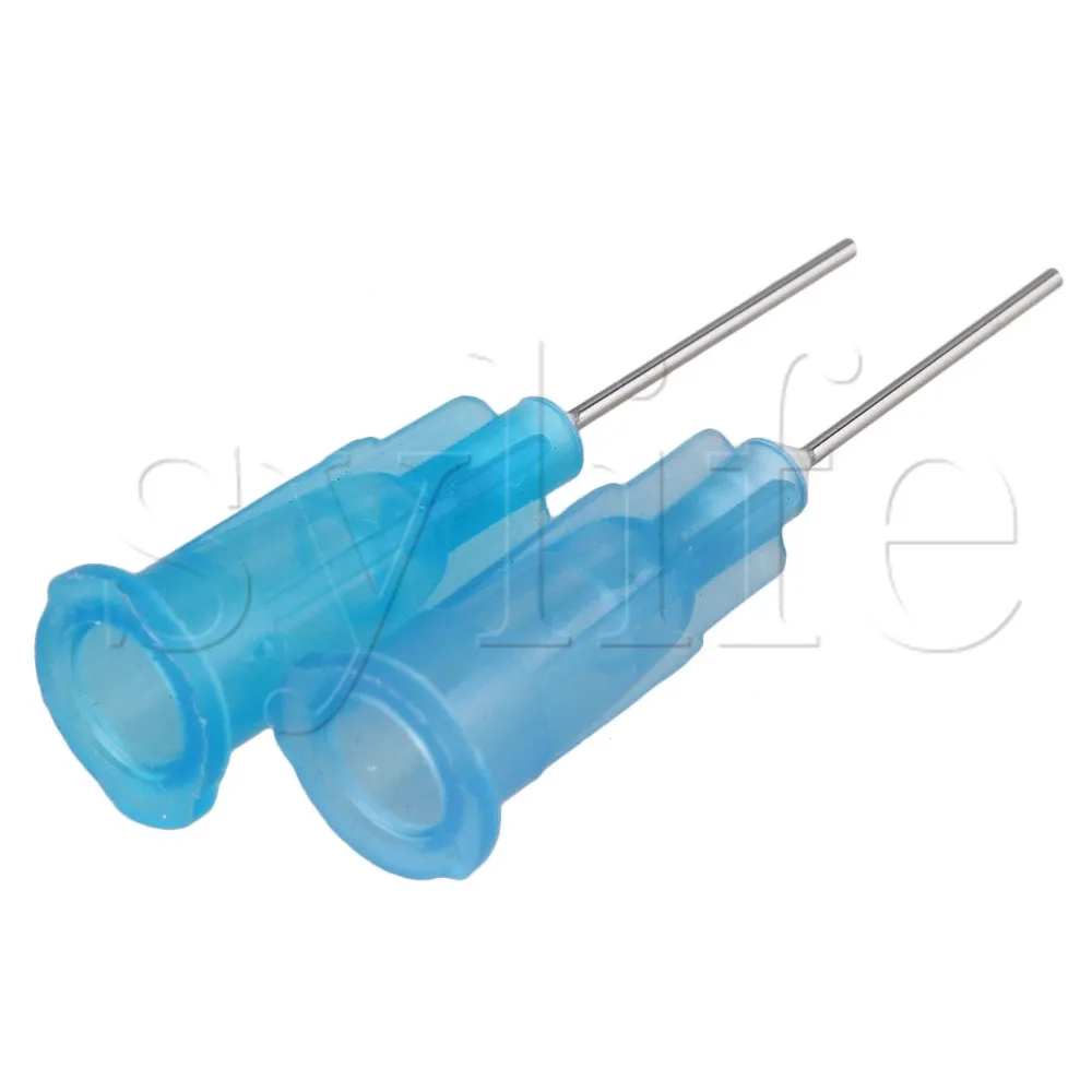 

100xStuck Connector Dispensing 1/2 Inch 23Ga Steel Blunt Needle Blue