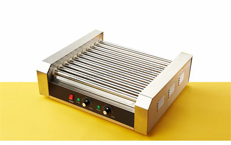 electric hot dog maker commercial hot dog sausage grill roasting machine 11 rollers 2200w low noise 2 temperature controllers free global shipping