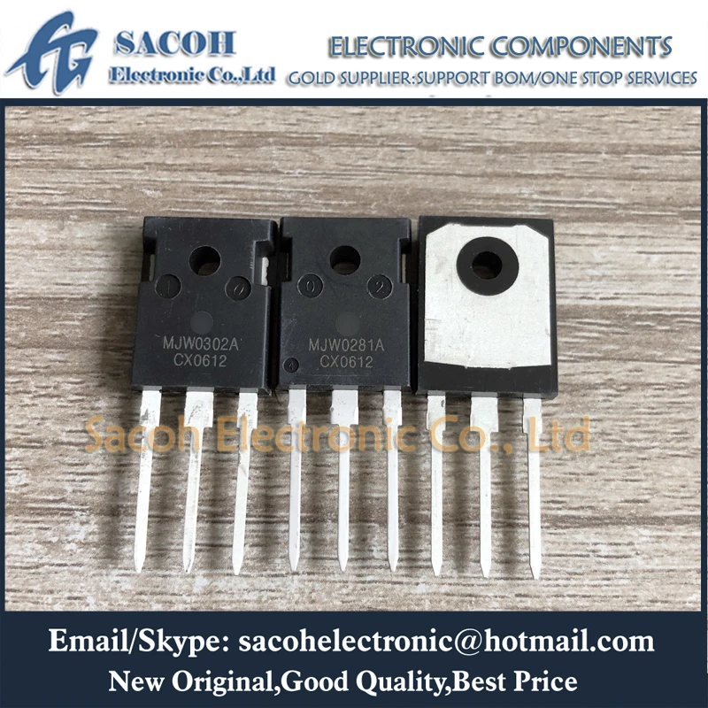 

New Original 5Pairs MJW0302A MJW0281A MJW0302 MJW0281 TO-247 15A 250V 150W NPN PNP Silicon Power Transistor