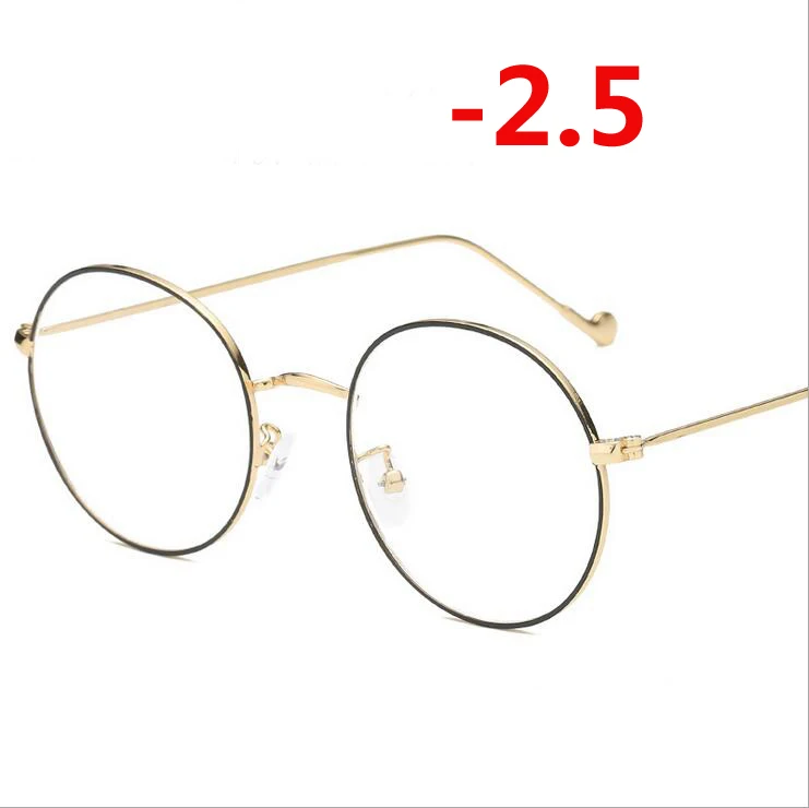 myopia 250 1,0-1,5-2,0-6,0 готовые очки для близорукости унисекс Ультра-светильник металлическая Золотая оправа Очки для близорукости с градусом - Цвет оправы: myopia 250