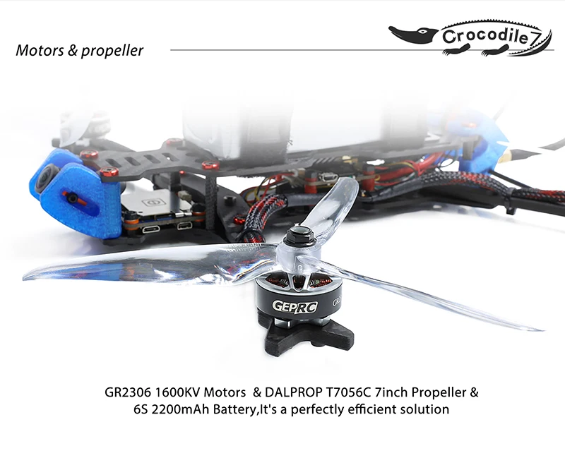 GEPRC Крокодил 7 LC7 большой диапазон FPV SPAN Pro Контроллер полета BLHeli_S 50A ESC 2306 1600kv бесщеточный двигатель для радиоуправляемого дрона