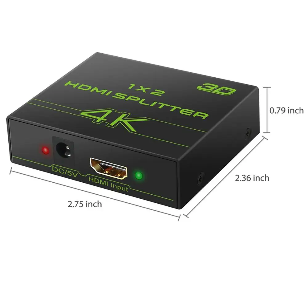 ESYNiC новый со сверхвысоким разрешением Ultra HD 4K x 2K HDMI сплиттер усилитель 1 в 2 из