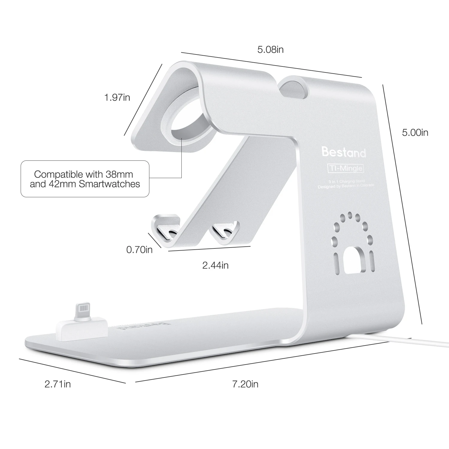 Подставка 3 в 1 для Apple iPhone и часов и AIRPODS, подставка из алюминиевого сплава