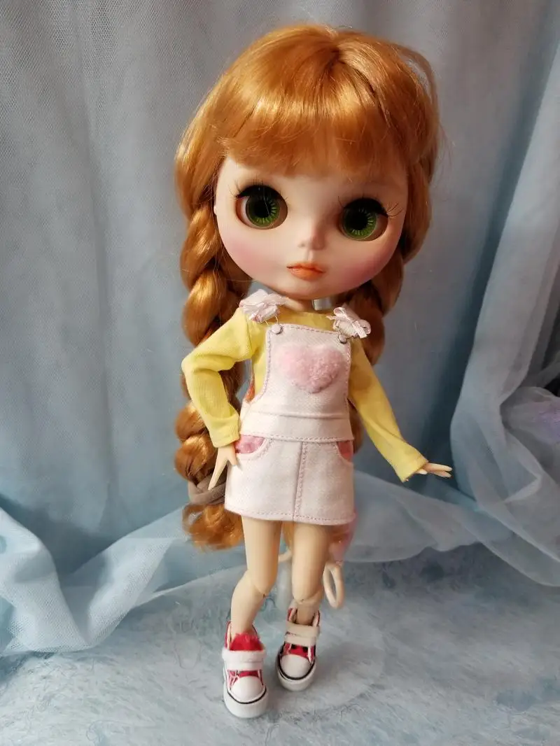 1 комплект желтая футболка розовая юбка на подтяжках с сердцем короткое