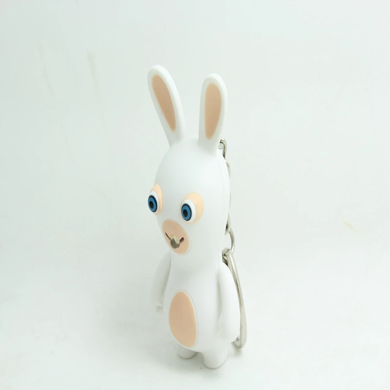 Супер-модные rabbdids сумасшедший Кролик брелок для ключей Светодиодные Брелки звук