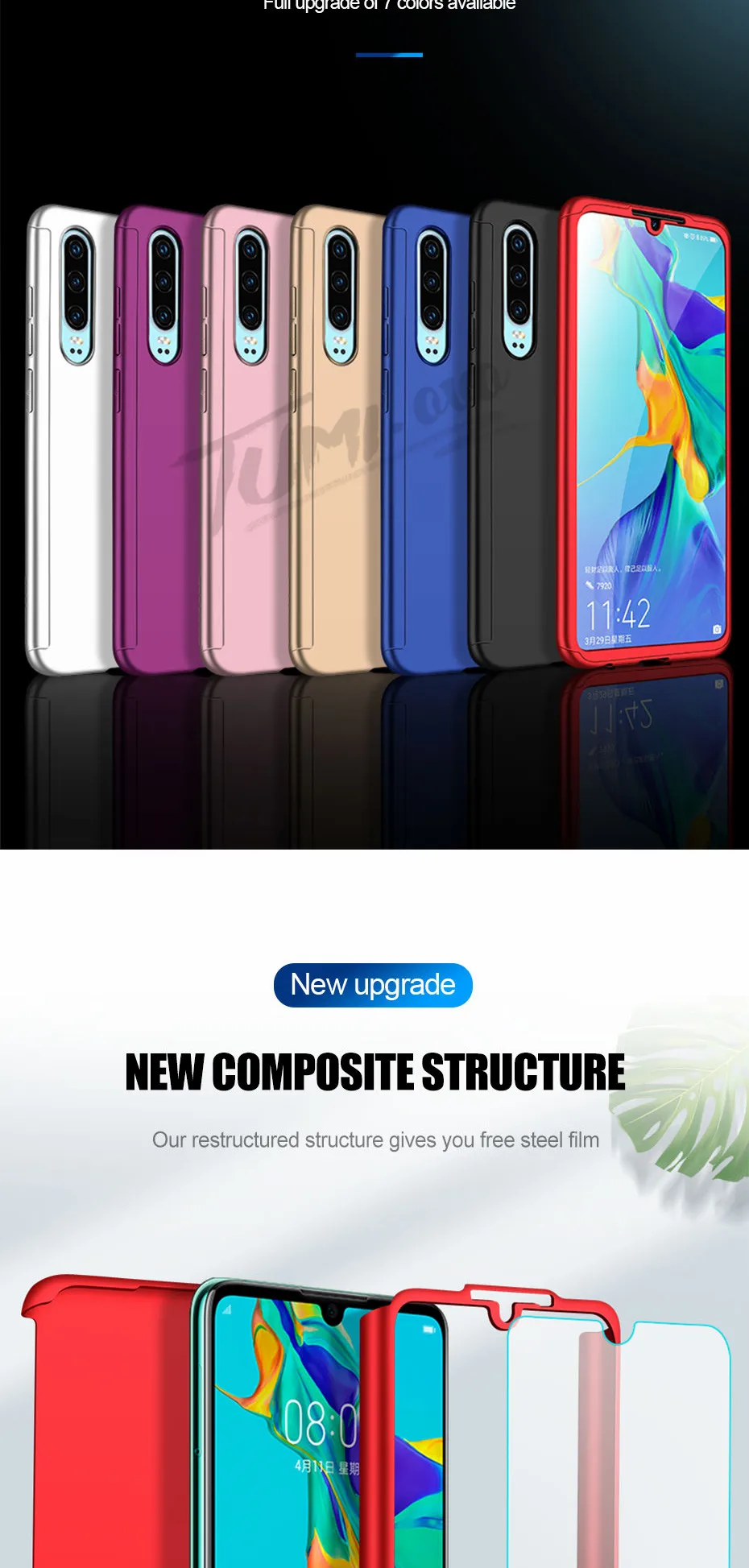 360 Full Protective Phone Case for Huawei Y5 Y6 Y7 Y9 Prime P Smart Pluz Z P30 P20 Lite Pro Nova 2i 3 3i 4 Cover with Glass