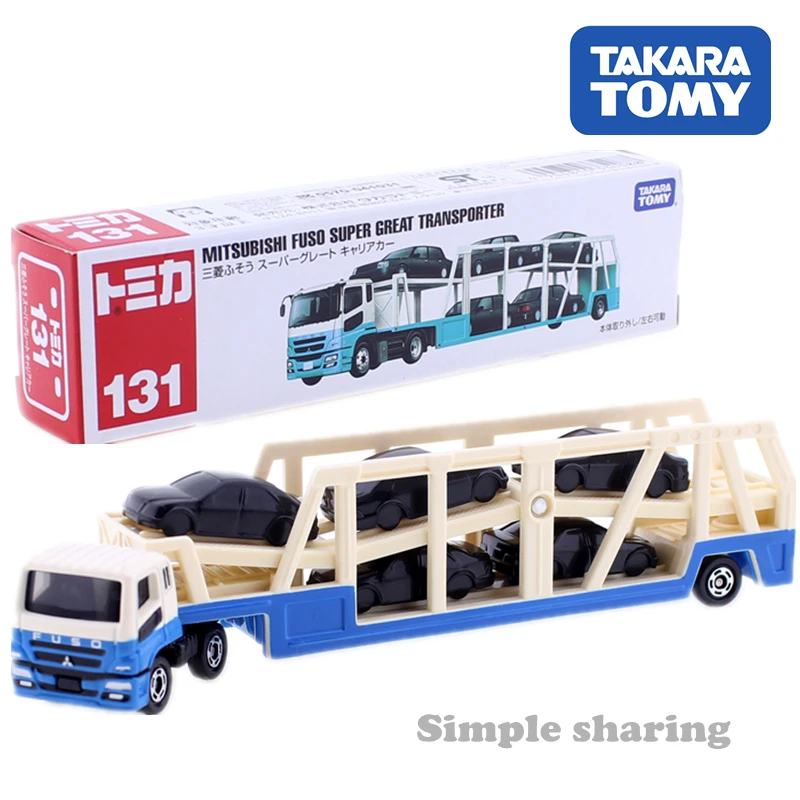 TOMICA Long Type NO. 131 MITSUBISHI FUSO SUPER GREAT TRANSPORTER Truck TAKARA TOMY Diecast Metal Car In Toy Vehicle Model
