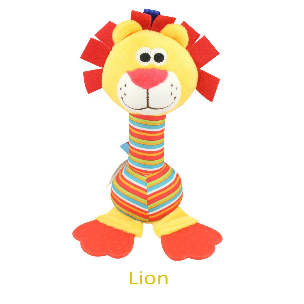 Baby Rattles Giraffe Hand Holding Rattan Bar With Sticky Rubber BB 0-2 year old Toys Short Plush for children | Игрушки и хобби