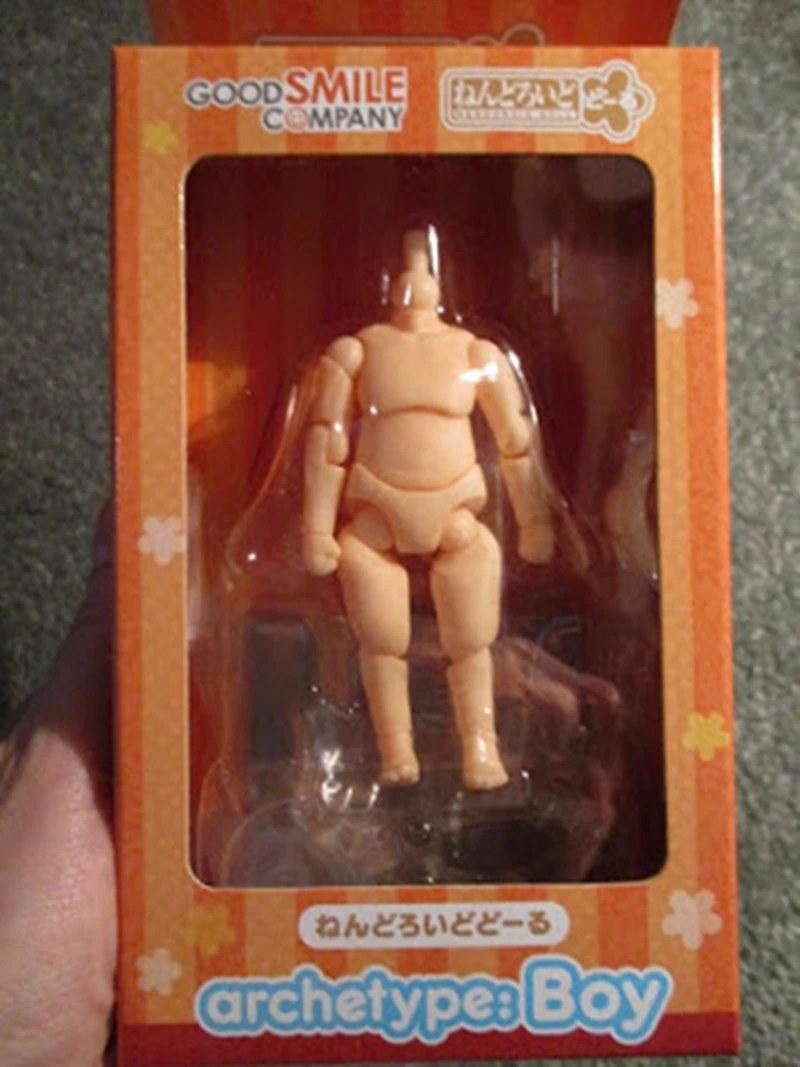 Boy orange with box Япония GSC Nendoroid ребенок тело мальчик и девочка подвижная фигурка Коллекционная модель игрушки для рисования без головы - Цвет: Boy orange with box