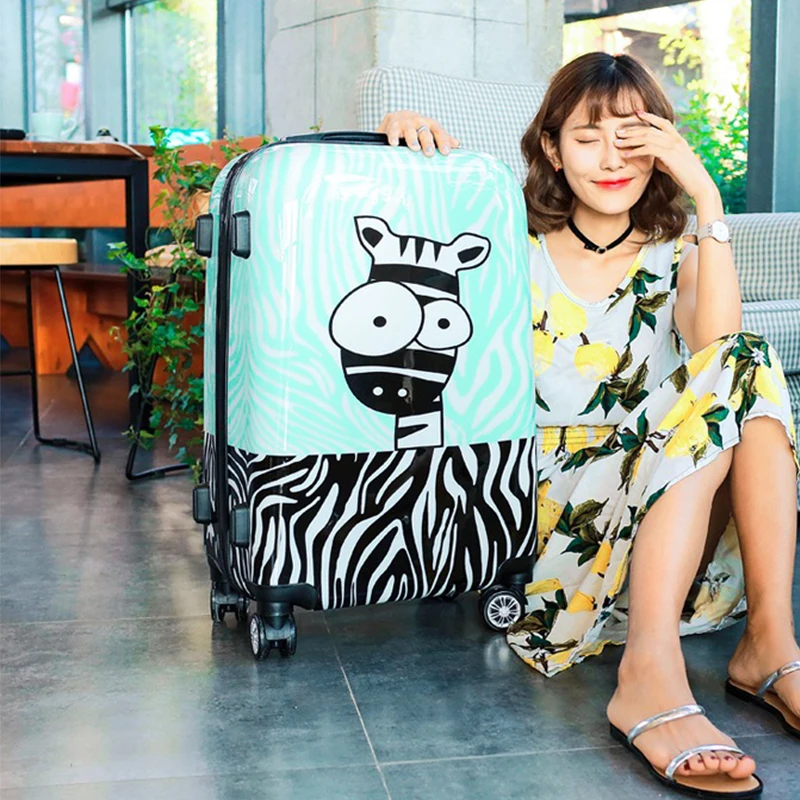 Cartoon popular rolling luggage brand carry on spinner travel trolley suitcase bag men women cute trolley case 20