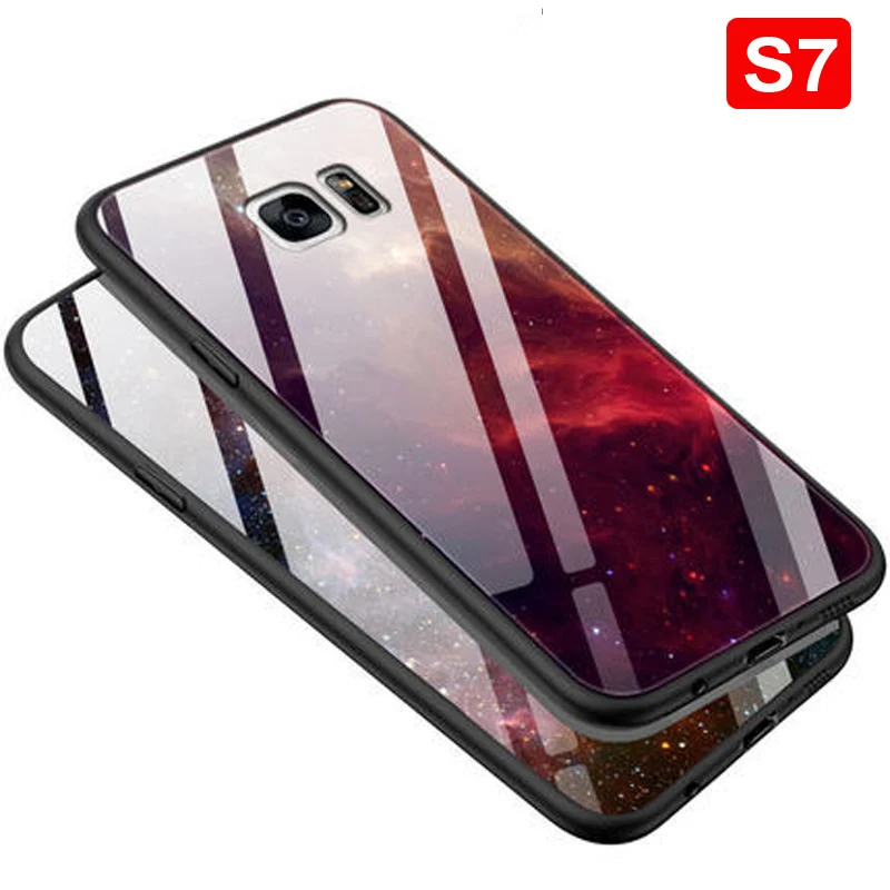 Чехол для Samsung Galaxy S7 чехол с закаленным стеклом и мягким краем 5 1 дюйма S 7