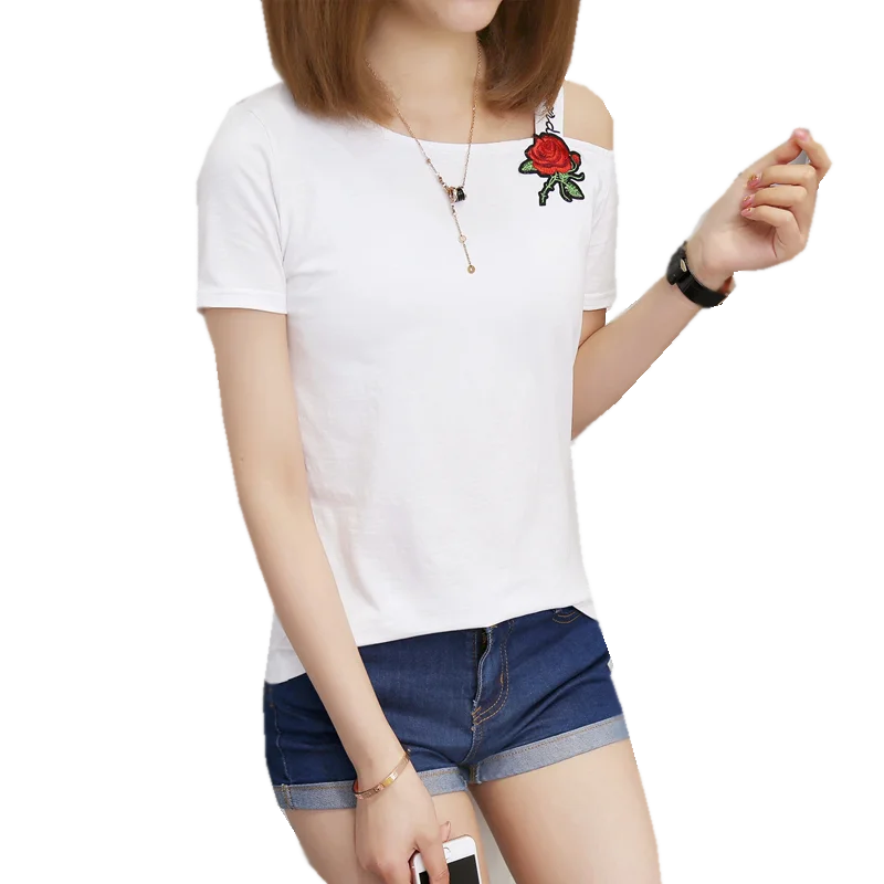 Новая женская белая футболка из чистого хлопка с короткими рукавами в Корейском
