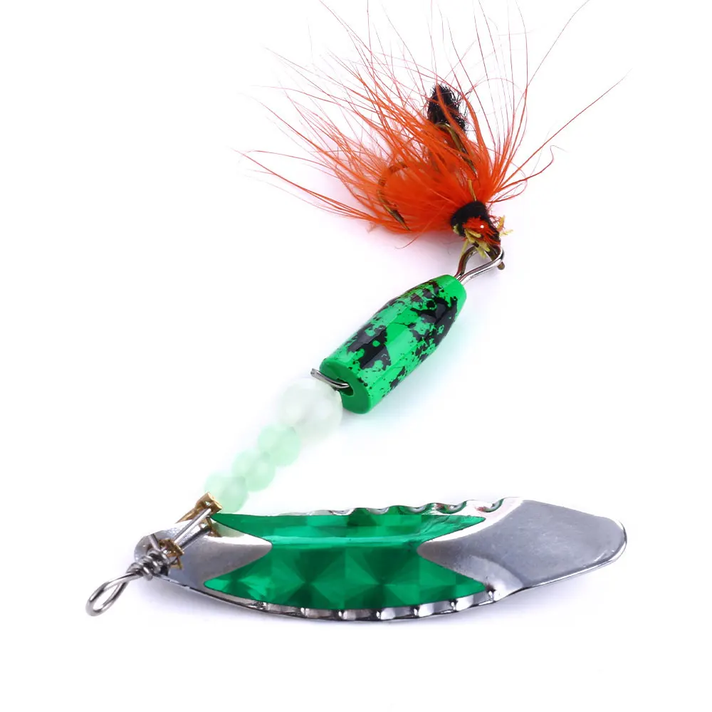 

10 шт./лот 5,3 г вращающаяся блесна-ложка, металлические приманки, тройной крючок, приманка, искусственный Воблер для рыбы, приманка для ловли карпа, Спиннербейт